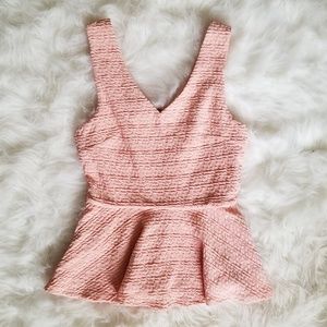 NWOT Peach Peplum Top